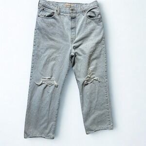 Levis Premium Ribcage Straight Ankle Jeans Light Wash Distressed Womens‎ 32